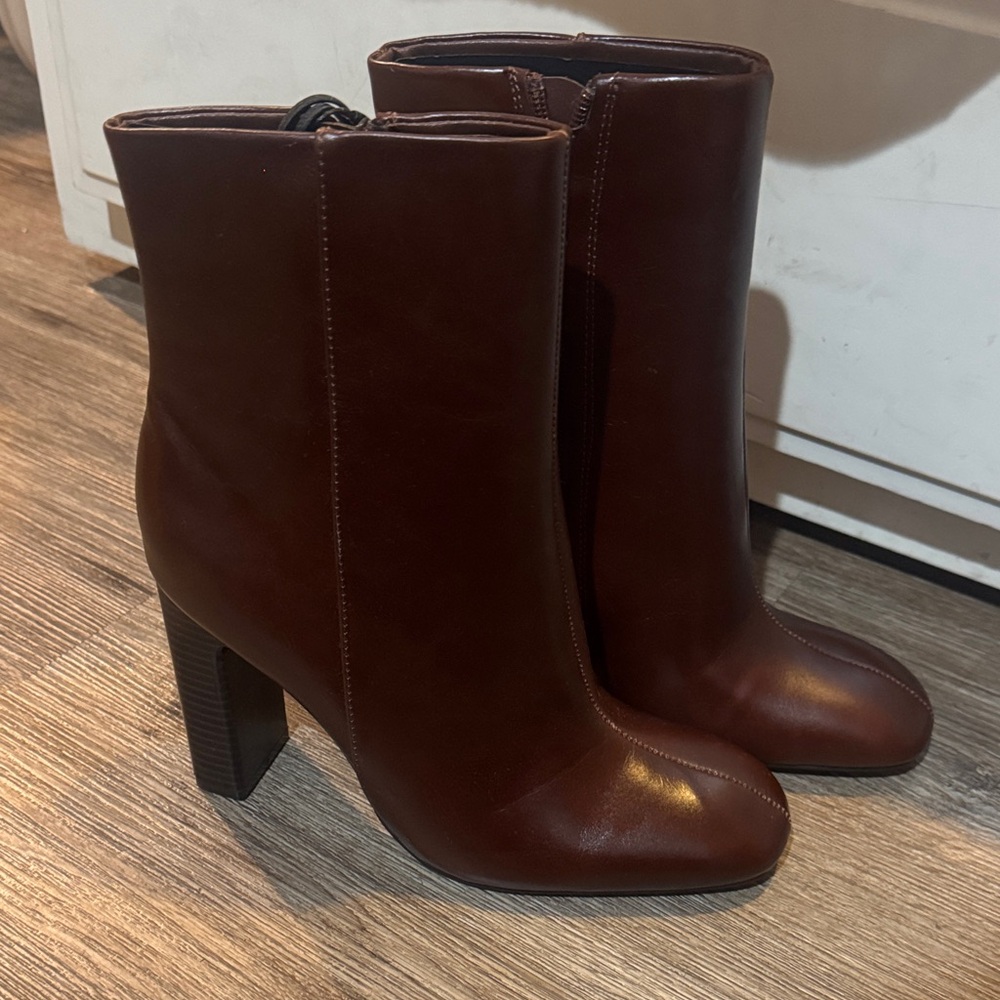 Zara Rich Brown Heeled Boots